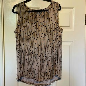 Gold and black sleeveless blouse size 18